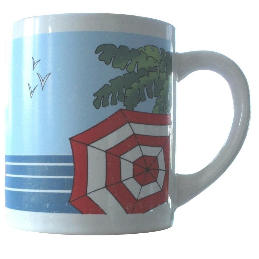 Vintage Coffee Mug Coastal Nautical‎ Sailboat Preppy Amram's 1980's